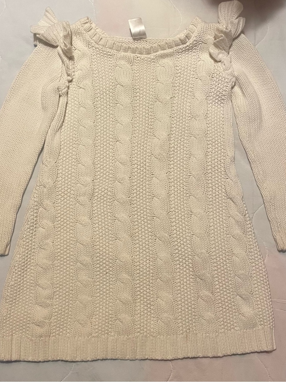 Carter's Cream Cable-Knit Off-Shoulder Sweater